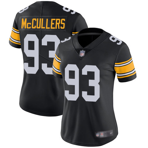 Women Pittsburgh Steelers Football #93 Limited Black Dan McCullers Alternate Vapor Untouchable Nike NFL Jersey